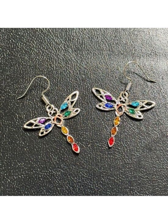 Unbranded Jewelry - Rainbow Dragonfly Earrings Dangle